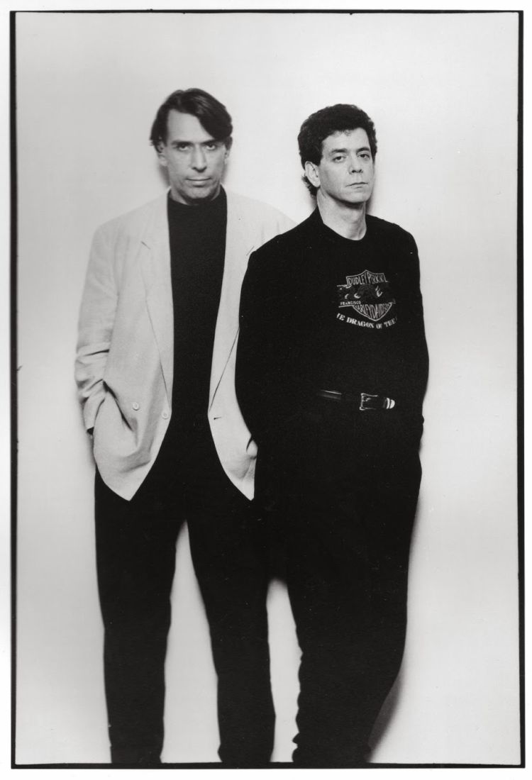 Black and white photo of John Cale and Lou Reed