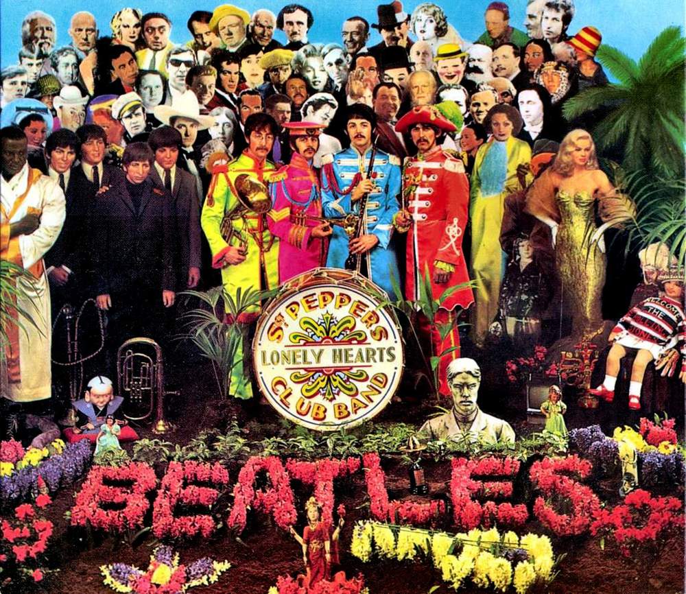 Cover image for The Beatles&#39; Sgt Pepper’s Lonely Hearts Club Band. Stockhausen, fifth from left, back row