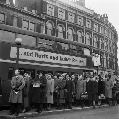 Bus Queue for Route 8, London, (1953) by Cas Oorthuys